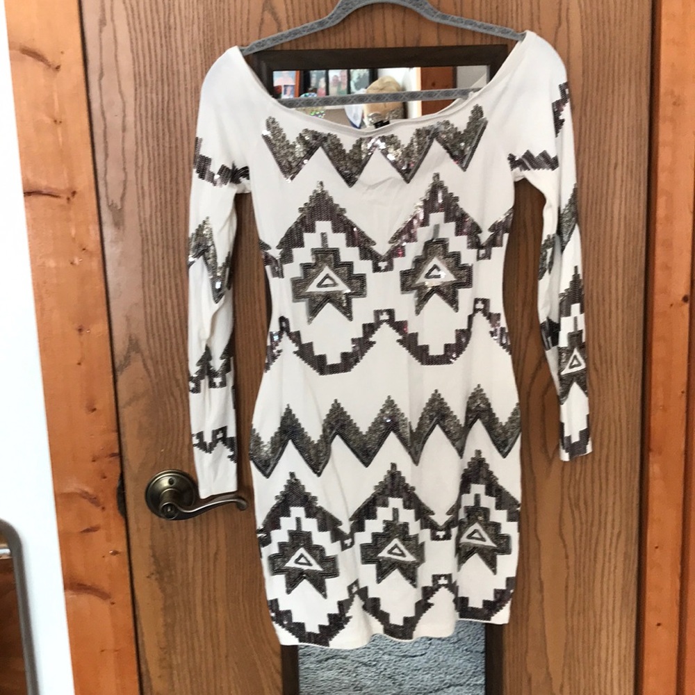 Express off the shoulder sequin bodycon dress